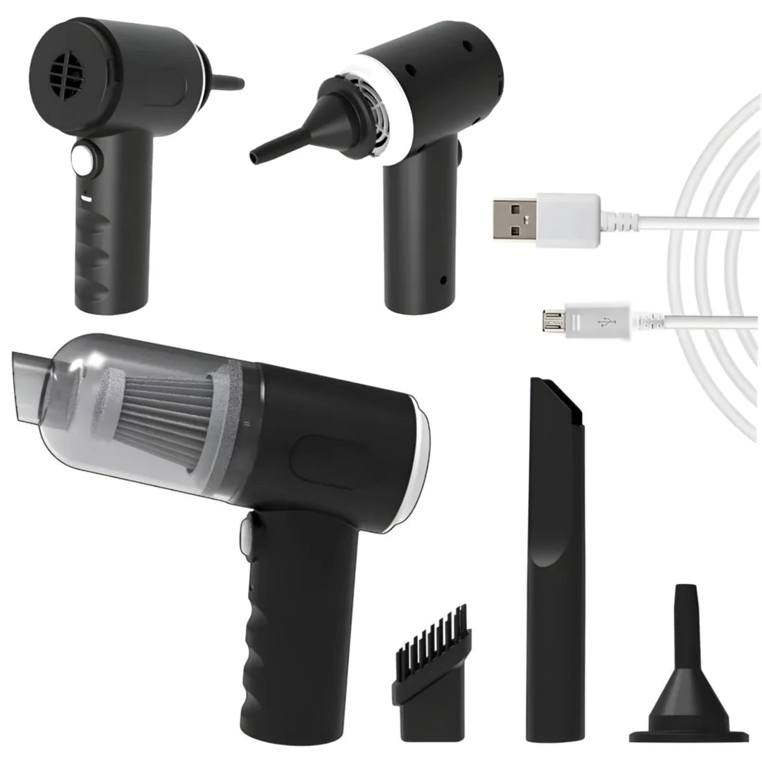 Pro Wireless Car Vacuum – Powerful, Quiet & Complete Multi‑Nozzle Cleaning Kit