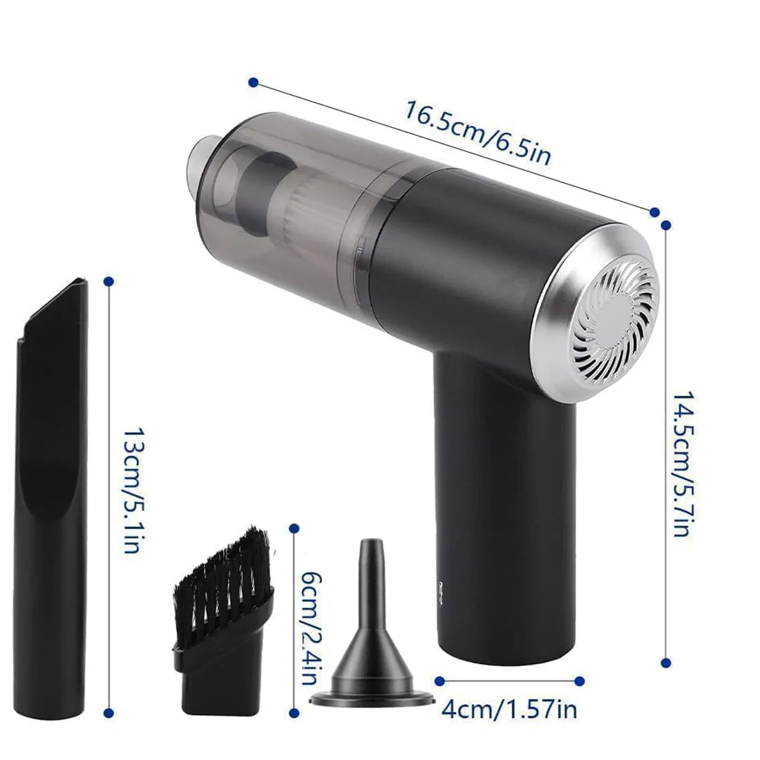 Pro Wireless Car Vacuum – Powerful, Quiet & Complete Multi‑Nozzle Cleaning Kit