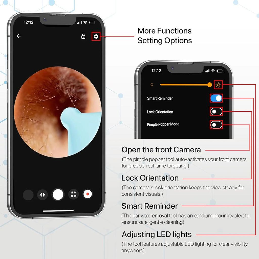 Dr. Smart Ear Cleaner Kit with HD Camera & WiFi – 6 LED Endoscope Tool for Android/iOS + 11 Free Silicone Tips (White)