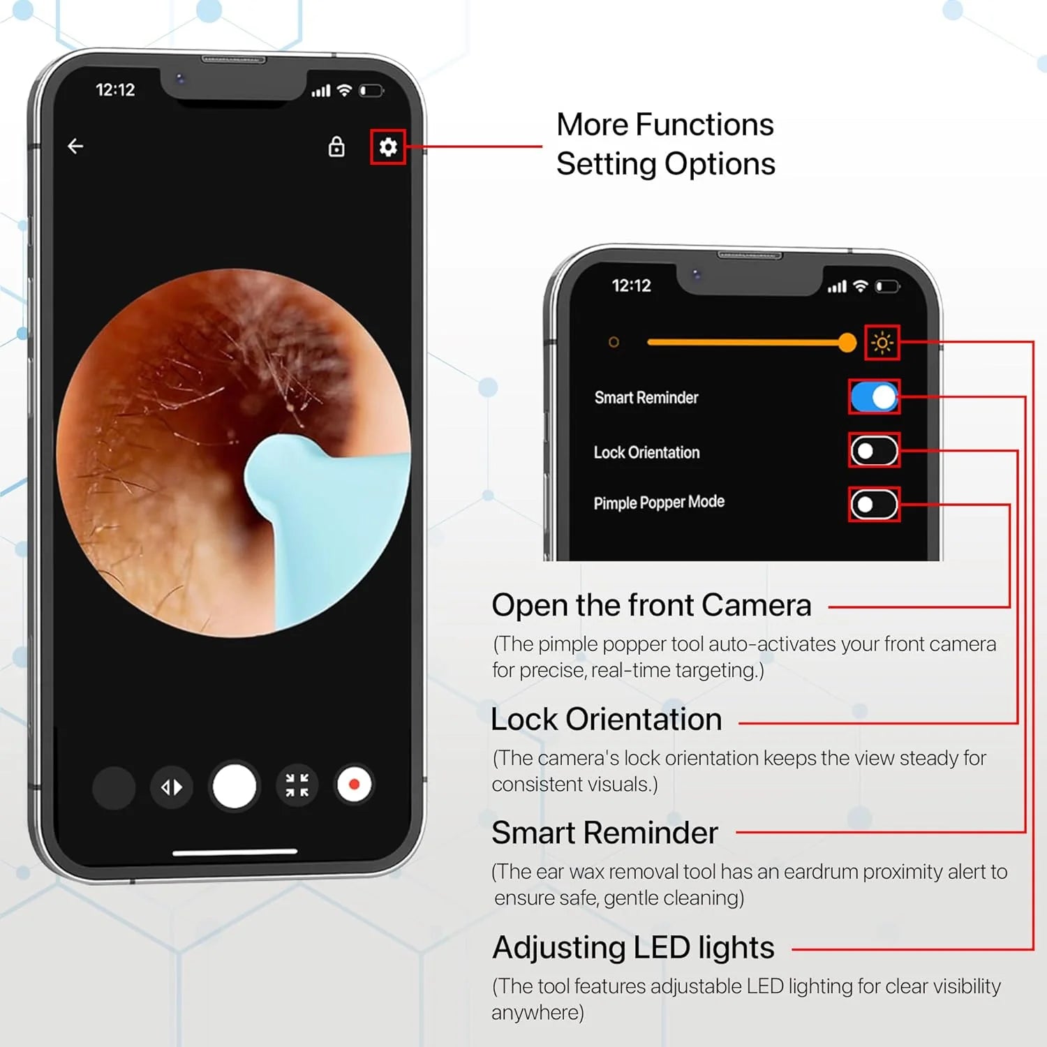 Dr. Smart Ear Cleaner Kit with HD Camera & WiFi – 6 LED Endoscope Tool for Android/iOS + 11 Free Silicone Tips (White)
