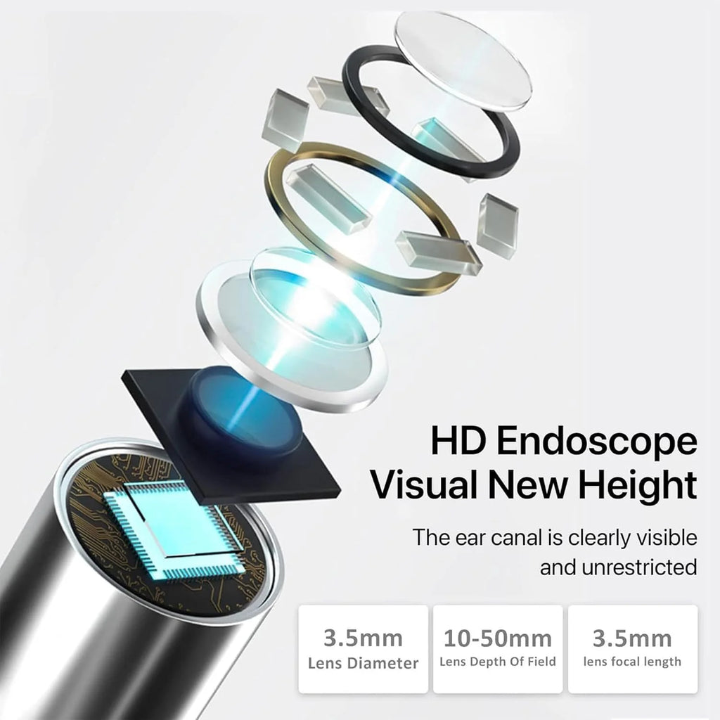 Dr. Smart Ear Cleaner Kit with HD Camera & WiFi – 6 LED Endoscope Tool for Android/iOS + 11 Free Silicone Tips (White)