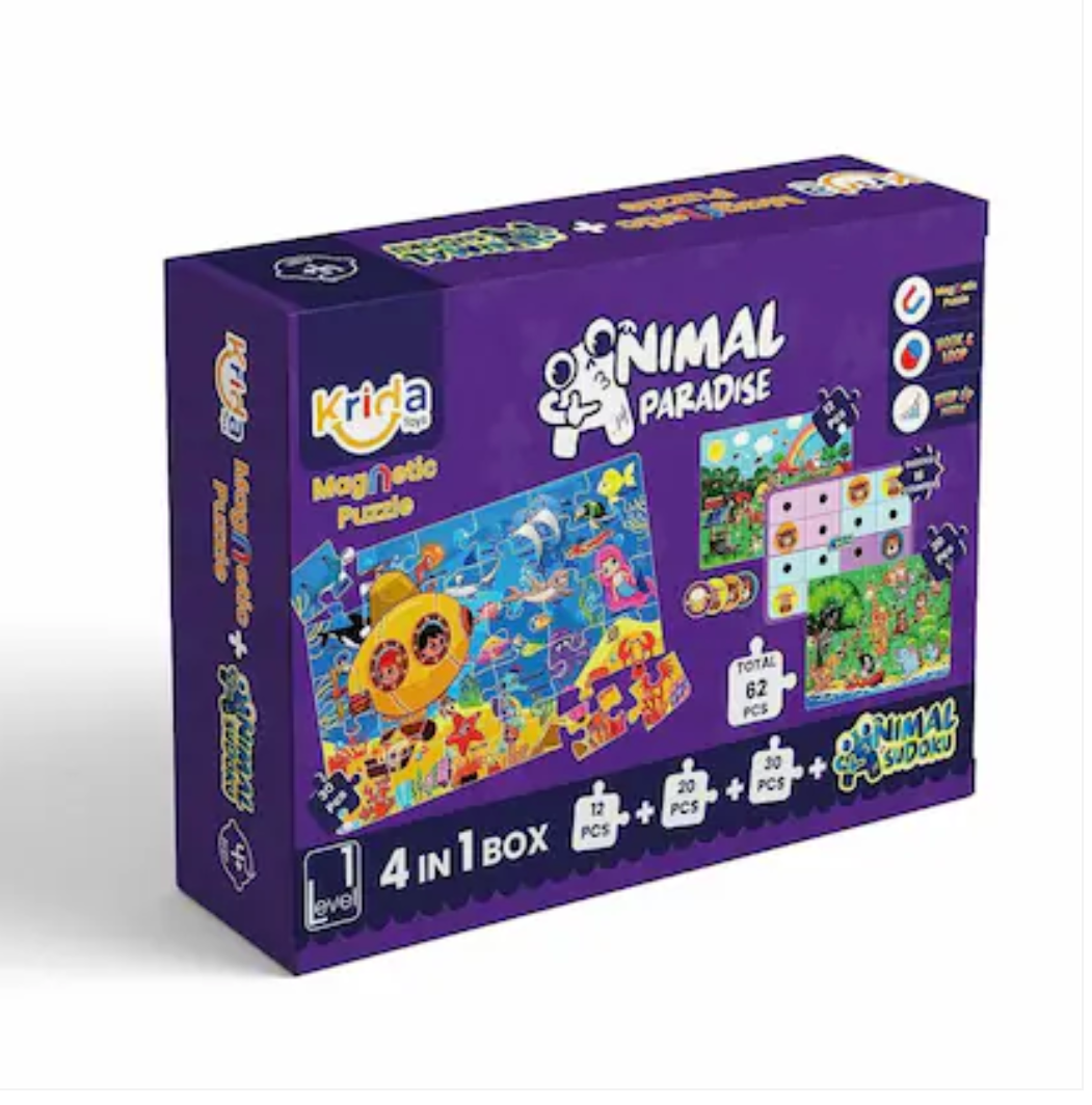 4 in 1 Animal Magnetic Puzzle & Sudoku